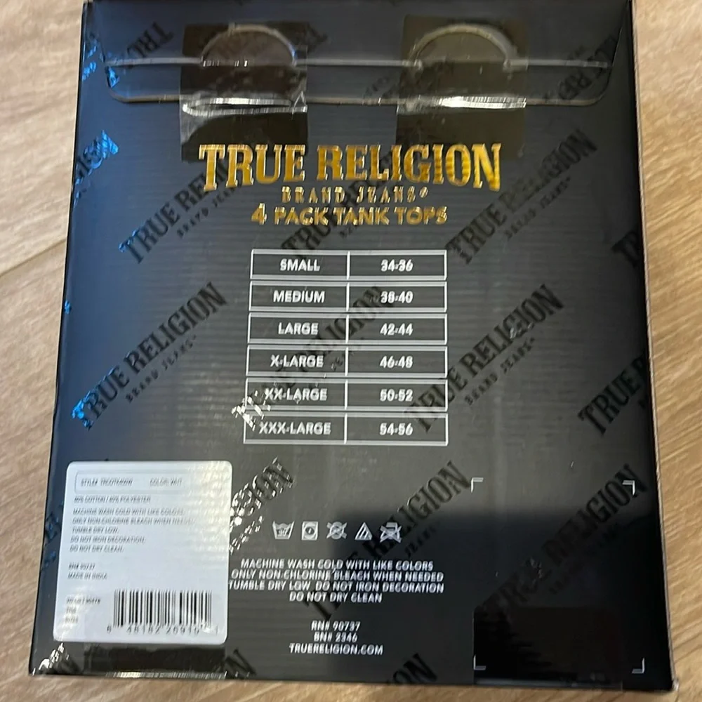 True Religion Tank Tops XL 4 Pack - Picture 4 of 7